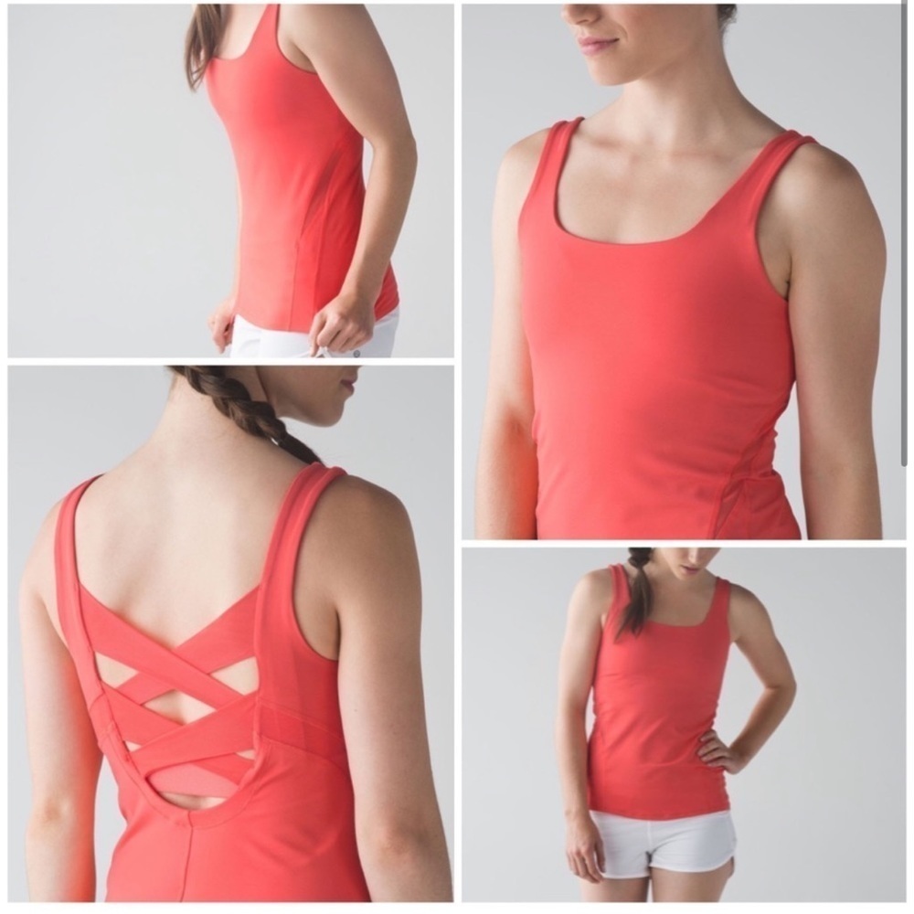 Lululemon Rise and Flow Tank Sz 8 In Cape Red Luxtreme